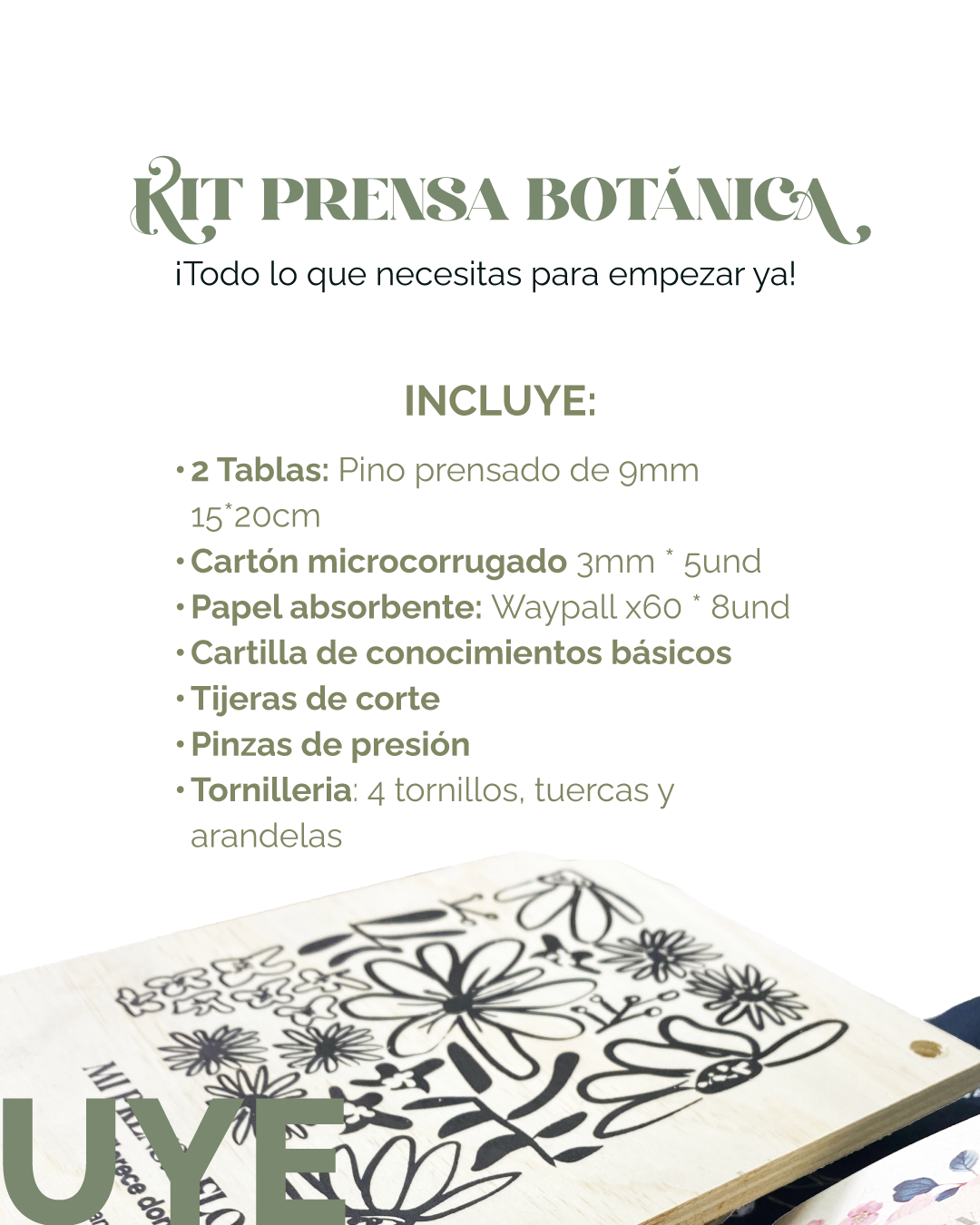 🌸 Kit Prensa Botánica – “Florece donde estés”