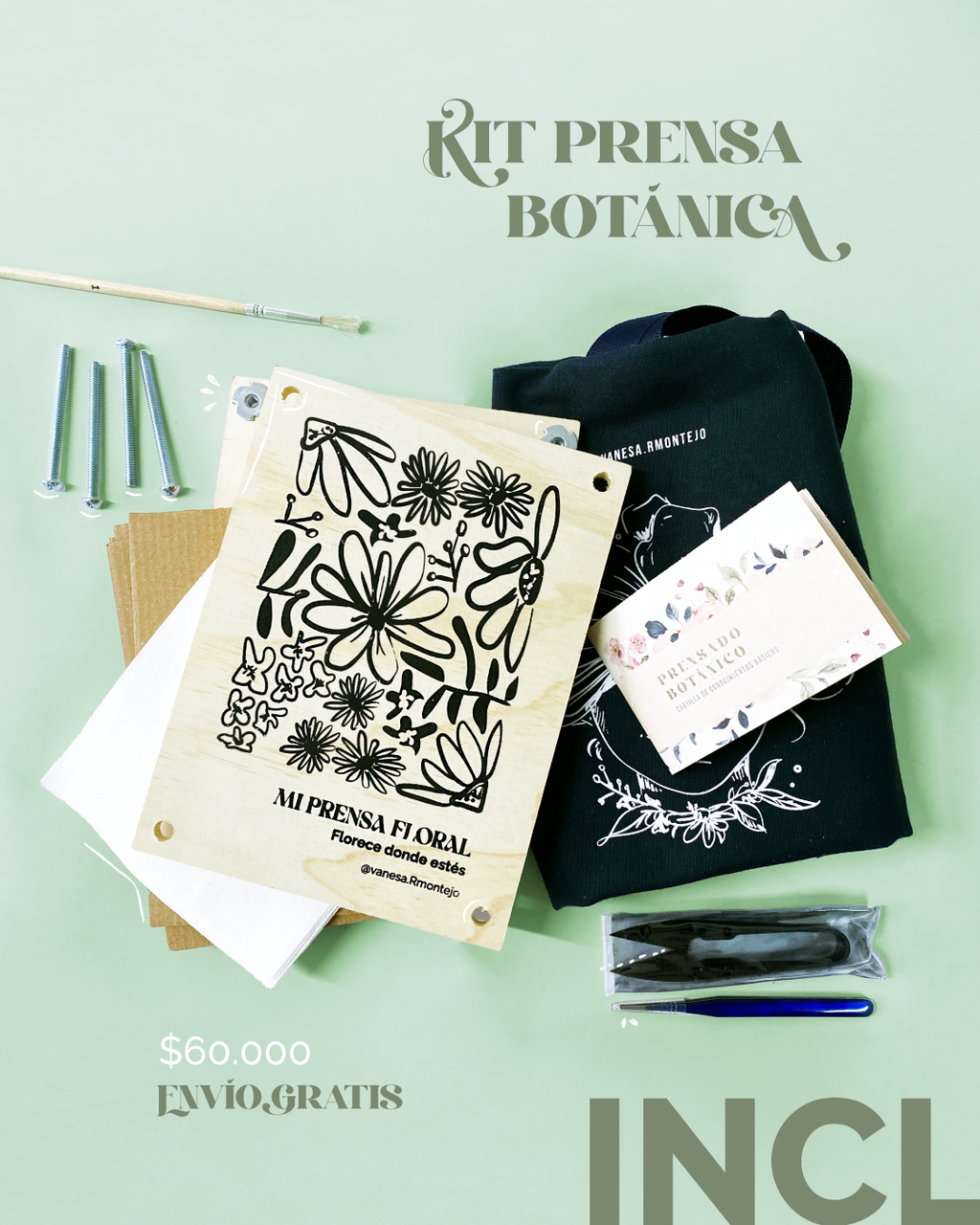 🌸 Kit Prensa Botánica – “Florece donde estés”